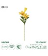 GloboStar® Artificial Garden YELLOW LILY BRANCH 21311 Τεχνητό Διακοσμητικό Κλαδί Κίτρινο Κρίνο Y72cm